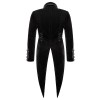 Mens Gothic Tailcoat Jacket Black Velvet Gothic Steampunk Vampire Swallowtail